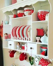 itzcominghome Dish Cabinet WALL Rack Wooden Kitchen Wall Mounted Plate Holder