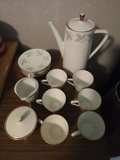 Seltmann Weiden bavaria monika Grey Leaves White Silver 15 Piece German Retro  