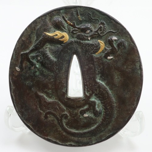 Japanese tsuba dragon design - japanese,
