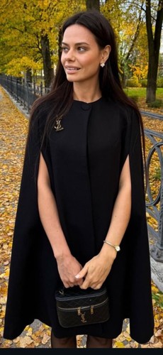 Zara black wool cape poncho - zara,