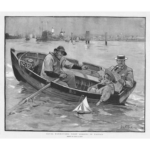 Victorian rowing boat - boat, scene