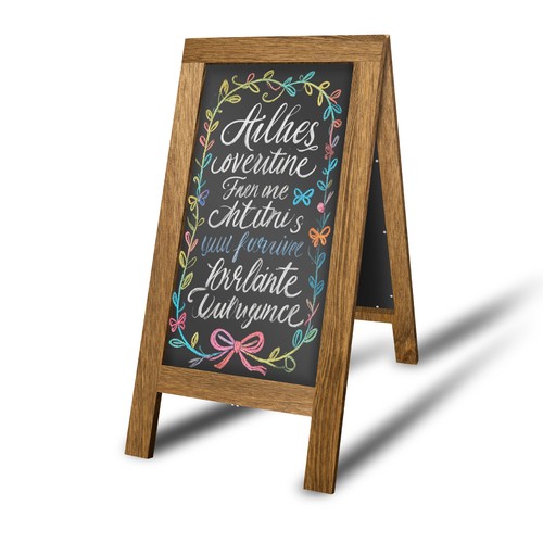 Wooden vertical blackboard - vertical,