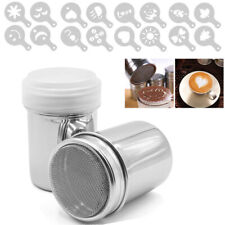 Stainless Steel Powder Icing Sugar Cocoa Chocolate Flour Duster Sifter Shaker UK