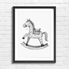 Whimsical Wooden Rocking Horse