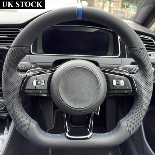 Full leather flat steering - leather,