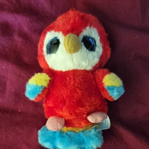 Plush parrot soft toy - soft, red