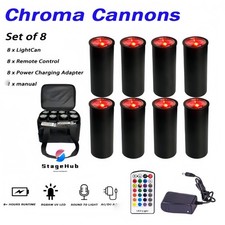 8PC/Mini Chroma Cannon DJ Lighting Battery Wireless DMX 15W RGBWAUV Led Uplight