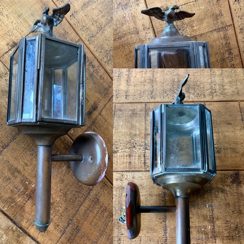 Vintage brass carriage lamp - brass,