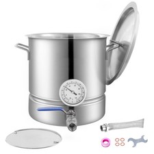 Stainless Steel Home Brew Kettle Set 5 Gal Beer Stock Pot with Accessories