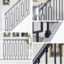 Deluxe Set of 2 Black Stair Spindles - Pattern 10 With or Without Brackets