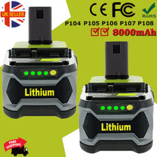 2X Replacement For Ryobi One+ Plus P108 BPP-1815 BPP-1817 P107 18V 8.0Ah Battery