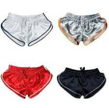 Nylon Satin Sport Sprint Retro High Cut Shorts