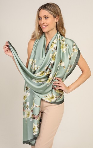 100 silk scarf sage green - silk,