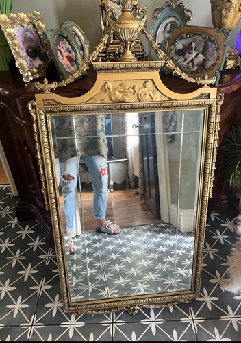 Large antique french mirror - antique,