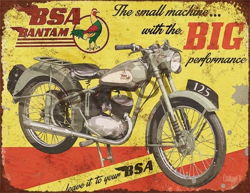 Bsa bantam 0915 - sign, garage
