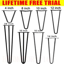 4x Hairpin Legs Hair Pin Legs Set  4"-34" for Furniture Chair Bench Desk Table