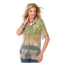 New Sparkle Printed Tie Dye Tunic Top Size 18 Tie Neck Floral BNWOT BNIP