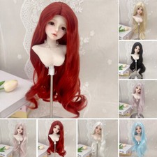 Dolls Long Curly Hair Wig for 1/3 1/4 1/6 BJD SD Doll Toy DIY Solid color Wigs