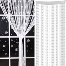 White String Curtains Door Fringe Dense Decorative for Wedding Party Celebration