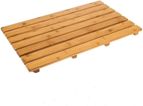 Bamboo wooden bath mat duck - bath,