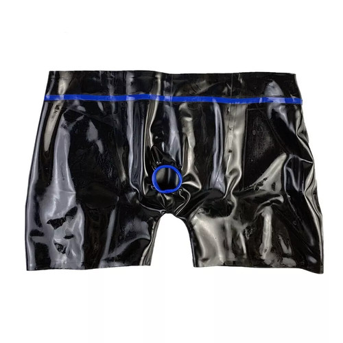 Men rubber latex shorts - men's,