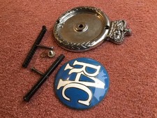 VINTAGE CAR BADGE .( RAC “PREMIUM” Type2 Associate Chrome Plated Brass + Enamel.