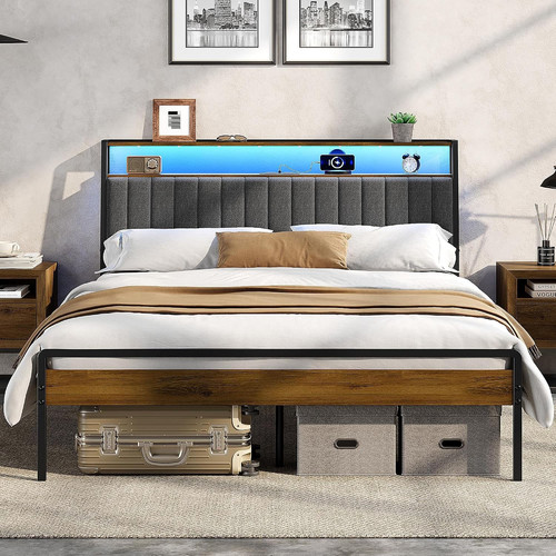 King bed frame with - bed,