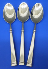 3 - Guy Degrenne ABSOLU Glossy Stainless Flatware 7" TEASPOONS