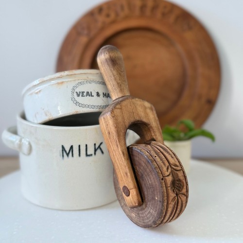 Antique treen butter - treen,