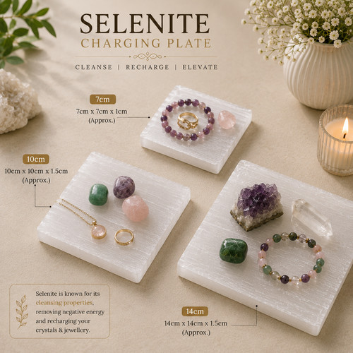 Selenite square charging - square, plate