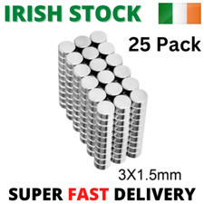 Neodymium Magnets N52 3x1.5mm 25Pcs Round Cylinder Super Strong Rare Earth DIY