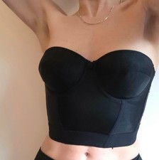 Vtg Low Back Black Longline