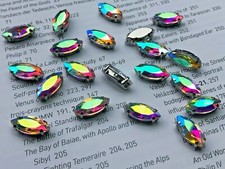 20 Sew On CLEAR AB Claw Glass