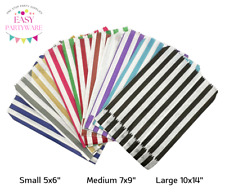 Candy Stripe Paper Bags Sweet Shop Candy Bags 5" X 7" & 7" X 9" Gift Party Bags