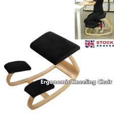 Ergonomic Kneeling Chair Wooden Comfortable Thick Cushion in Black NEW ON SALE