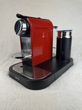 Krups Nespresso CitiZ & Milk Coffee Machine Red Aeroccino Frother VGC