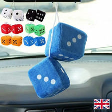 1 Pair Fuzzy Dice Dots Rear