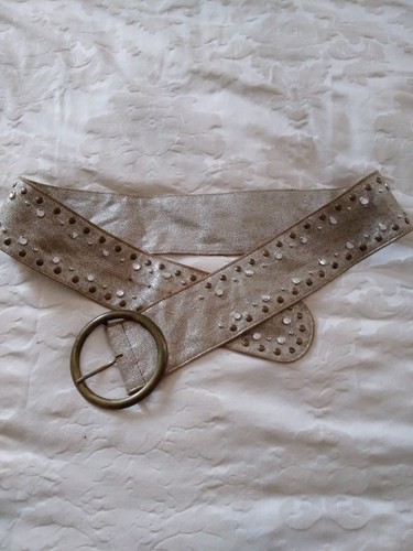 Gold leather hips belt - gold,