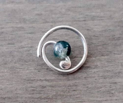 Spiral daith piercing hoop