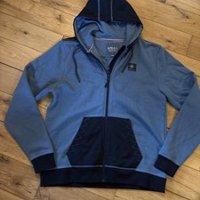 Men’s Quba & Co Full Zip Hooded Sweatshirt Jacket Size Large Blue Vgc