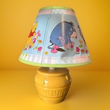 Vintage Winnie The Pooh Hunny Lamp & Shade - Yellow Honey Pot - RARE - TESTED ✅