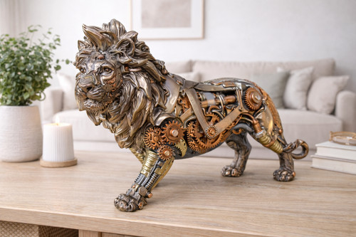 Steampunk lion ornament - lion,