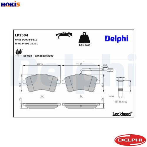 Brake pad set - pad,