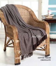 Herringbone Cotton Throws all sizes (Chair, Single, Double, King, Super King)