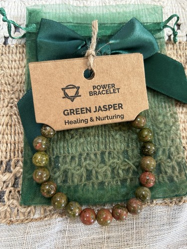 Green jasper round beaded - jasper,