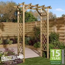 WOODEN GARDEN SQUARE TOP ARCH WOOD ROSE ARCHWAY PERGOLA TRELLIS TIMBER FEATURE