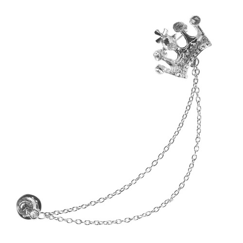 Crown hanging chain brooch pin - brooch,