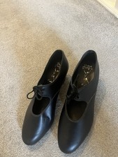 Black Size 7 Leather Upper Tap Shoe Unworn