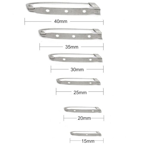 Steel brooch back pins - brooch, 15mm