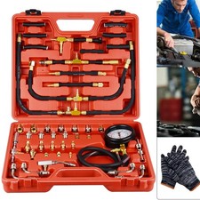 Universal Fuel Injection Gauge Pressure Tester Test Kit Car System Pump Tool Set